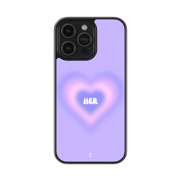 Always Her Purple Heart Glass Phone case