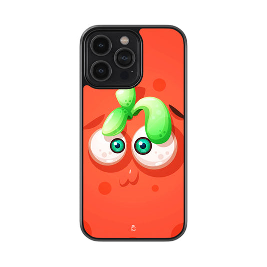 Cute Tomato Face Glass Case