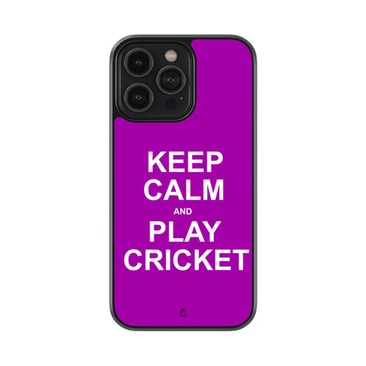 Kepp Calm and Play Cricket Glass Case