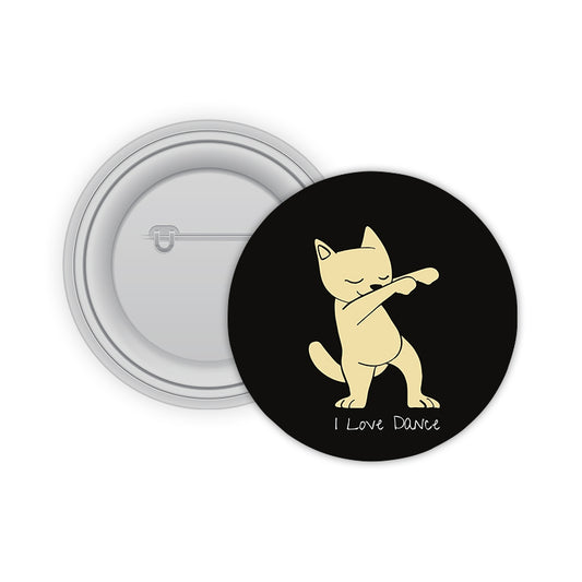 I Love Dance Kitty Pin-back Button Badge