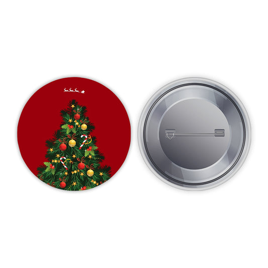 Christmas Tree Pin-back Button Badge