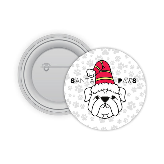 Santa Paws Pin-back Button Badge