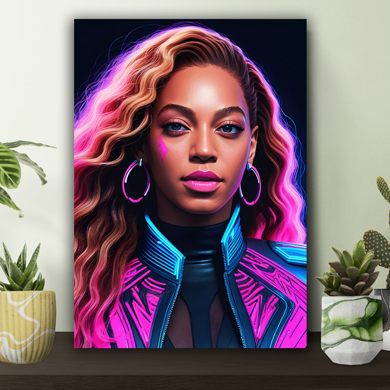 Beyonce Neon Art Poster