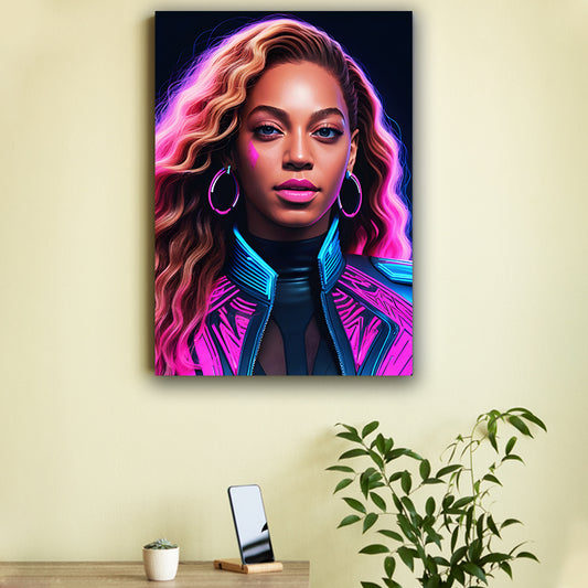 Beyonce Neon Art Poster