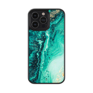 Blue Liquid Fluid Marble Glass Case