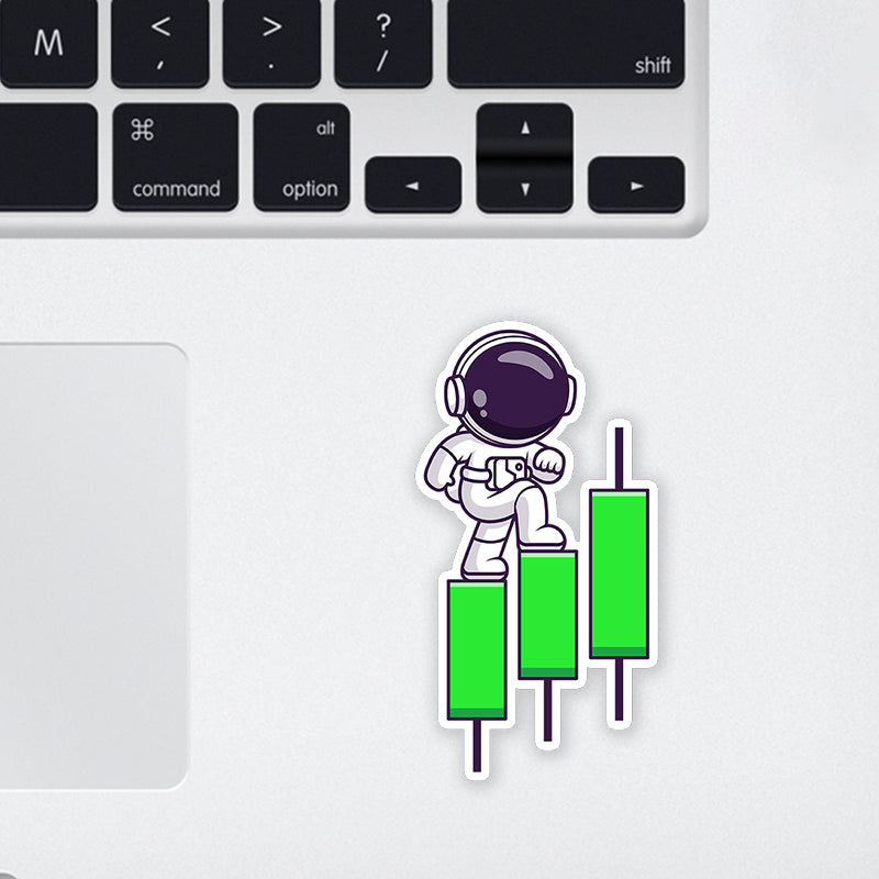 Candle Astronaut Laptop Sticker