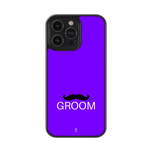 Mustache Groom Glass Phone case