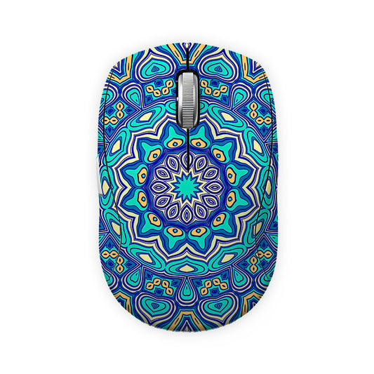 Radial Blue Mandala Mouse Skin