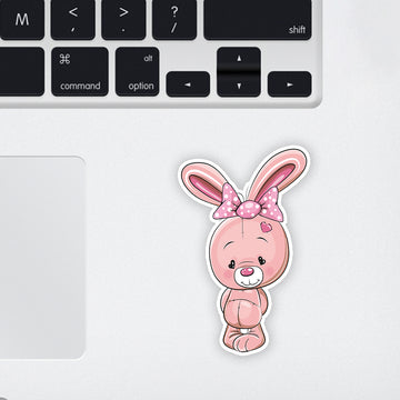 Pink Bunny Laptop Sticker