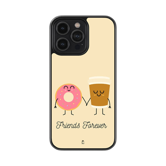 Doughnut and Coffee Friends Forever Glass Phone case