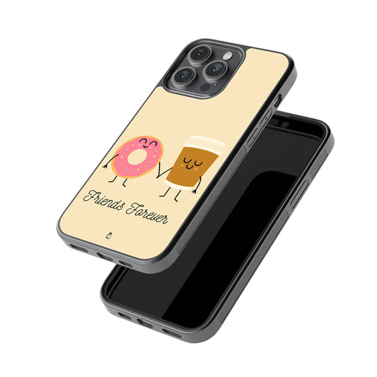 Doughnut and Coffee Friends Forever Glass Phone case