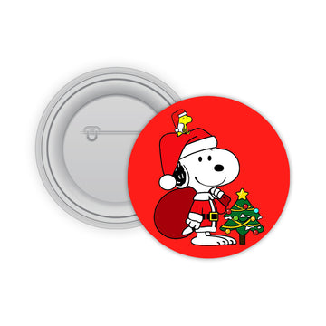 Merry Christmas Pin-back Button Badge