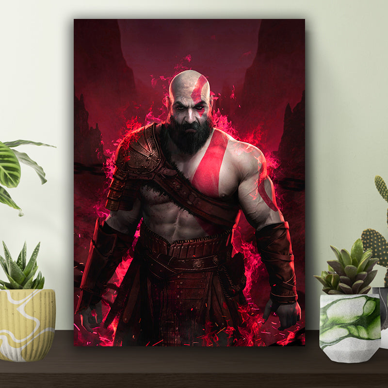 Kratos Red Flame Poster