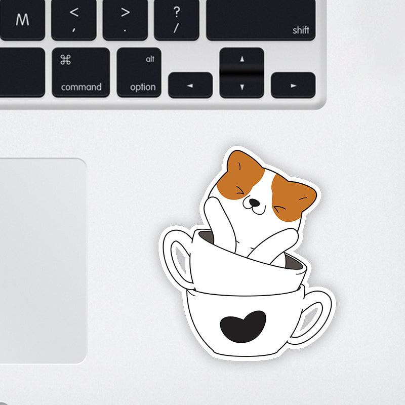 Cat Mornings Laptop Sticker