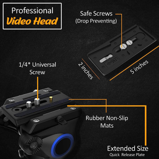 Professional Video Head for Monopod & Tripod