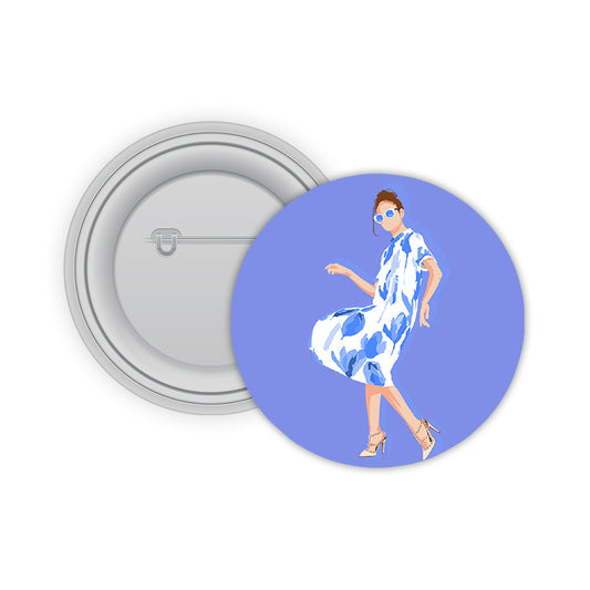 Dancing Girl Pin-back Button Badge