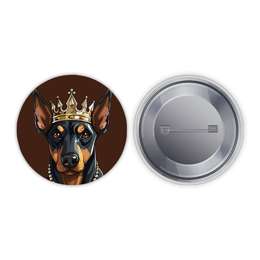 Dog King Pin-back Button Badge