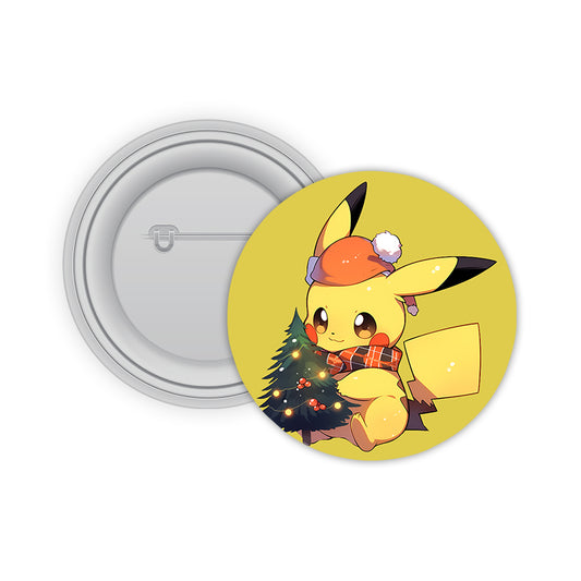 Poke Christmas Pin-back Button Badge