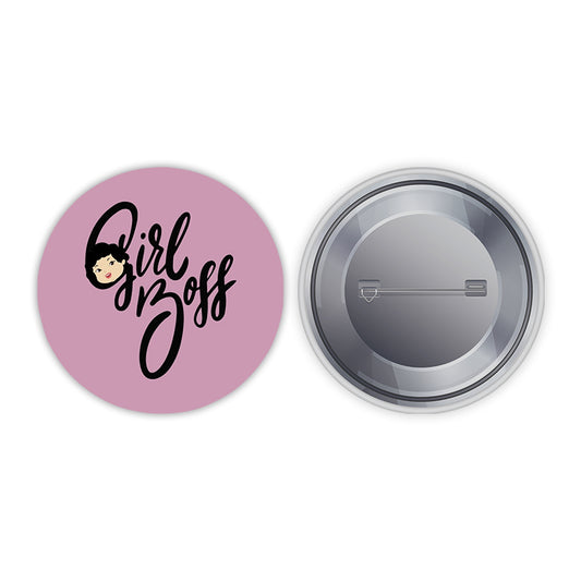 Girl Boss Pin-back Button Badge