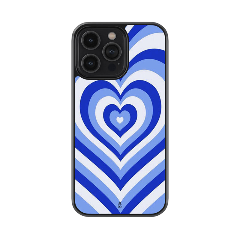 Sky Blue Hearts Glass Case