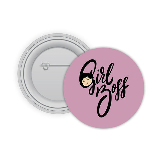 Girl Boss Pin-back Button Badge