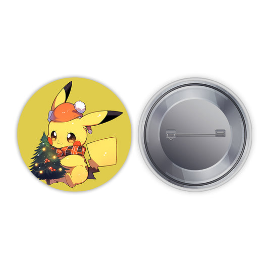 Poke Christmas Pin-back Button Badge