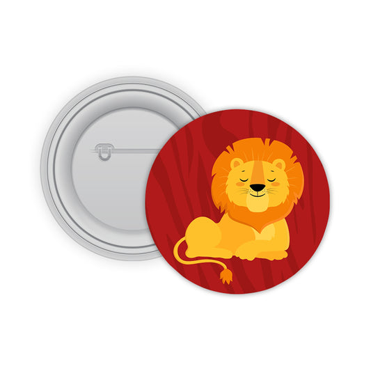 Happy Lion Pin-back Button Badge