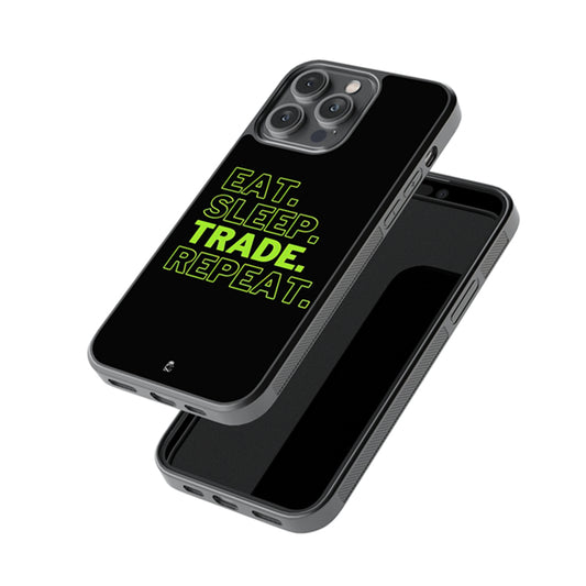 Eat, Sleep, Trade, Repeat  Glass Case