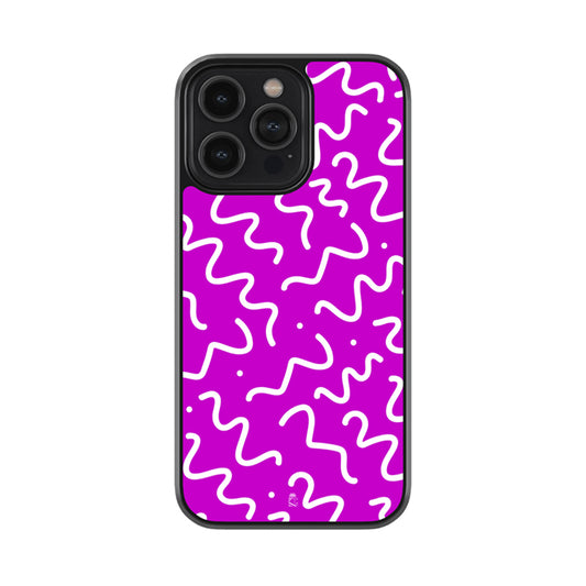 Purple Doodles Glass Case