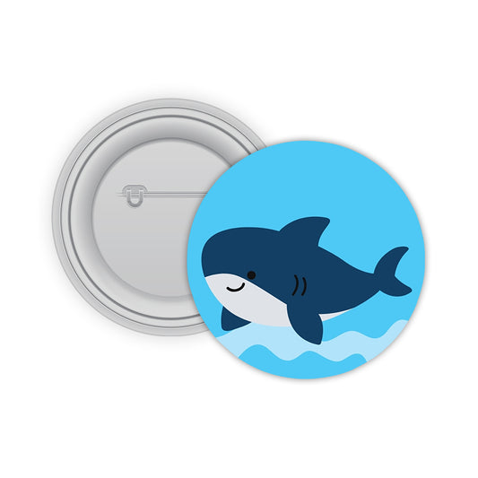 Blue Whale Pin-back Button Badge