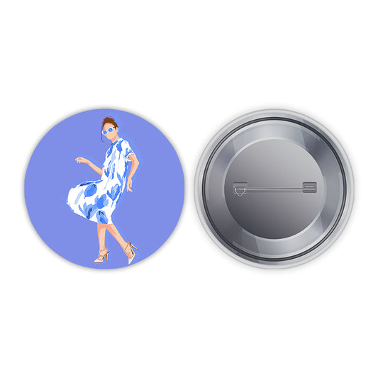 Dancing Girl Pin-back Button Badge