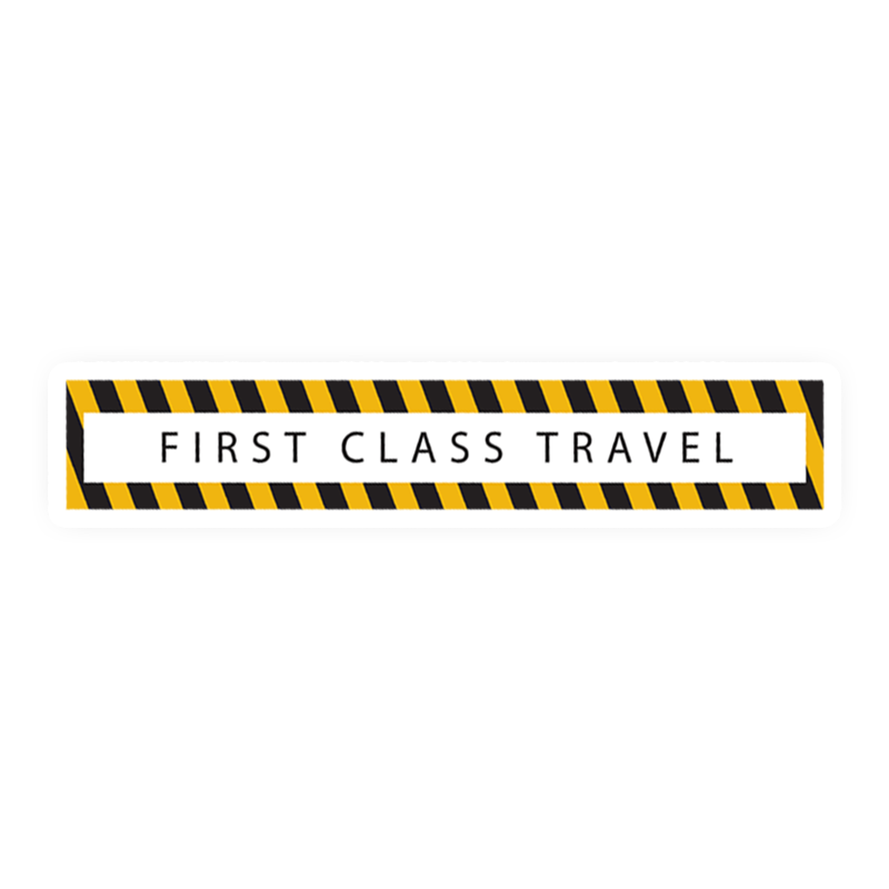 First Class Travel Laptop Sticker