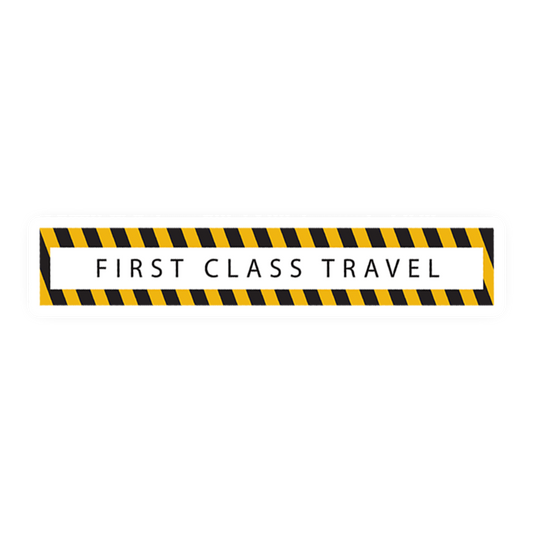 First Class Travel Laptop Sticker