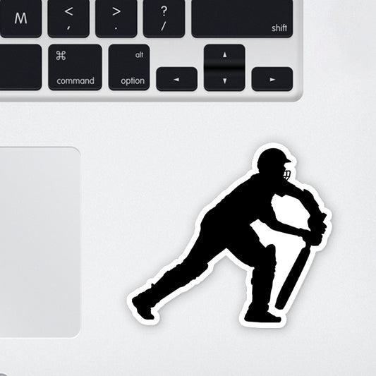 Cricketer Laptop Sticker