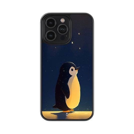 Star Gazing Penguin Glass Case