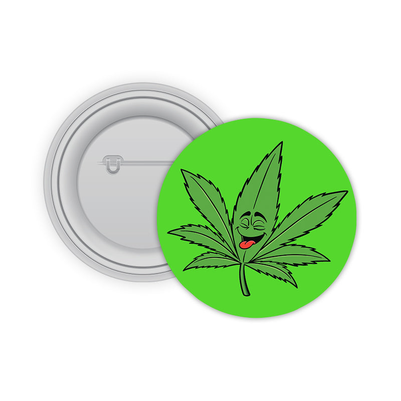 Happy Green Pin-back Button Badge