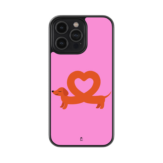 Dachshund Love Heart Glass Case