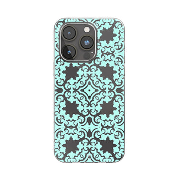 Blue Pattern Clear Silicone Case