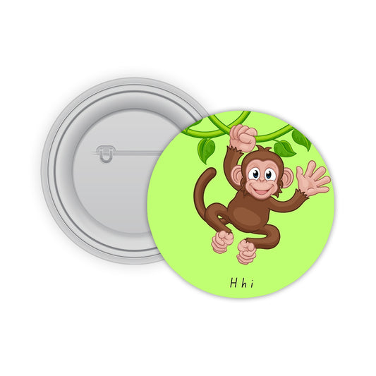 Crazy Monkey Pin-back Button Badge