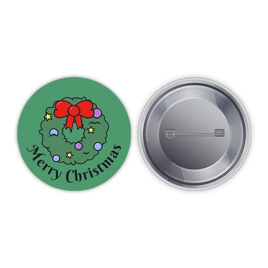 Merry Christmas Pin-back Button Badge