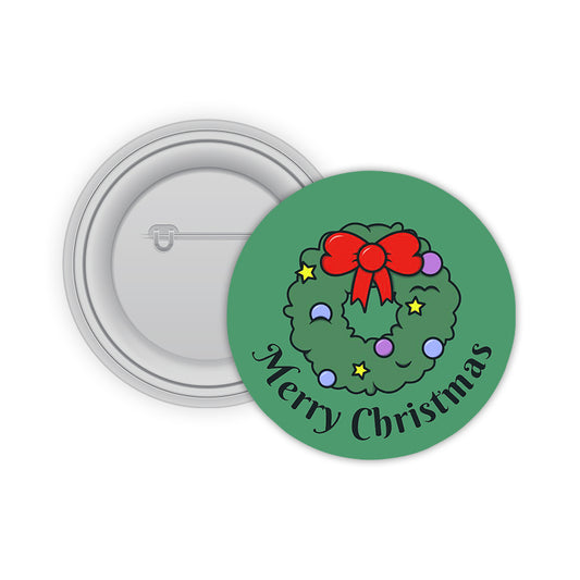 Merry Christmas Pin-back Button Badge