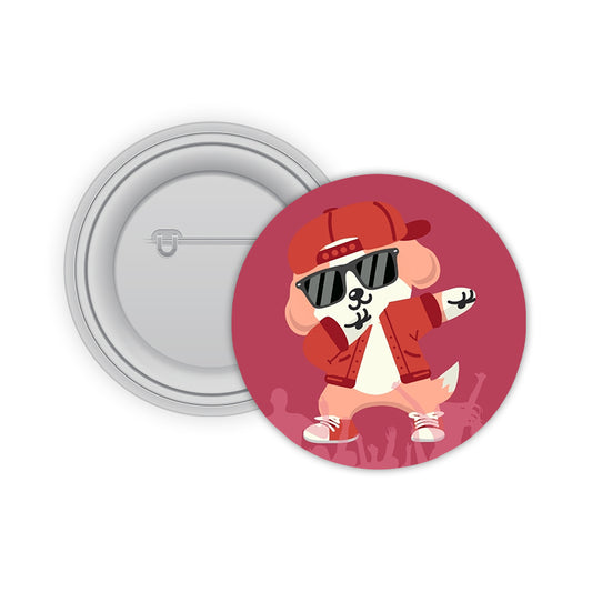 Rapper Dog Pin-back Button Badge