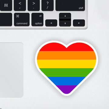 Rainbow Heart Laptop Sticker