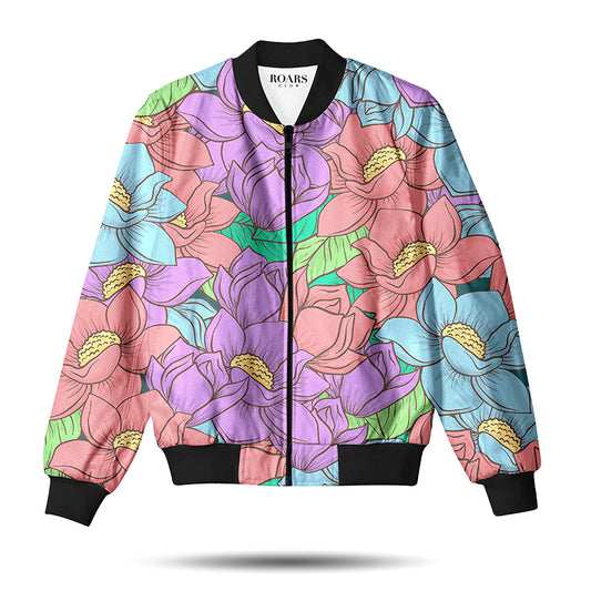 Colorful Bittercress Men's Bomber Jacket