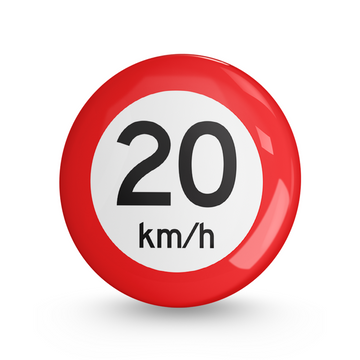 20Km/Hr Pin-back Button Badge