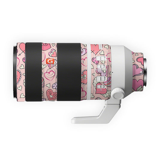 Cute Pink Hearts Lens Skin