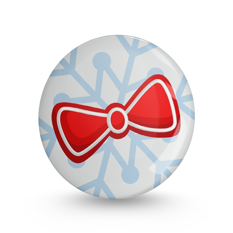 Christmas Bow Pin-back Button Badge