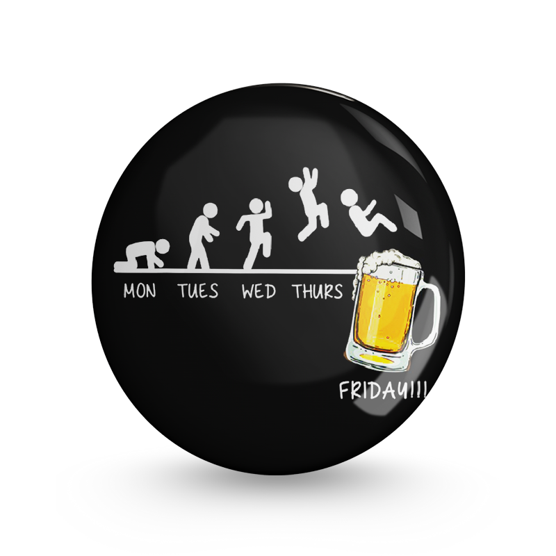 Friday Pin-back Button Badge