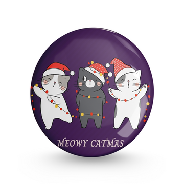 Meowy Catmas v Pin back Button Badge