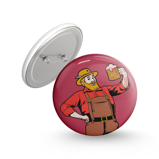 Beer Man Pin-back Button Badge